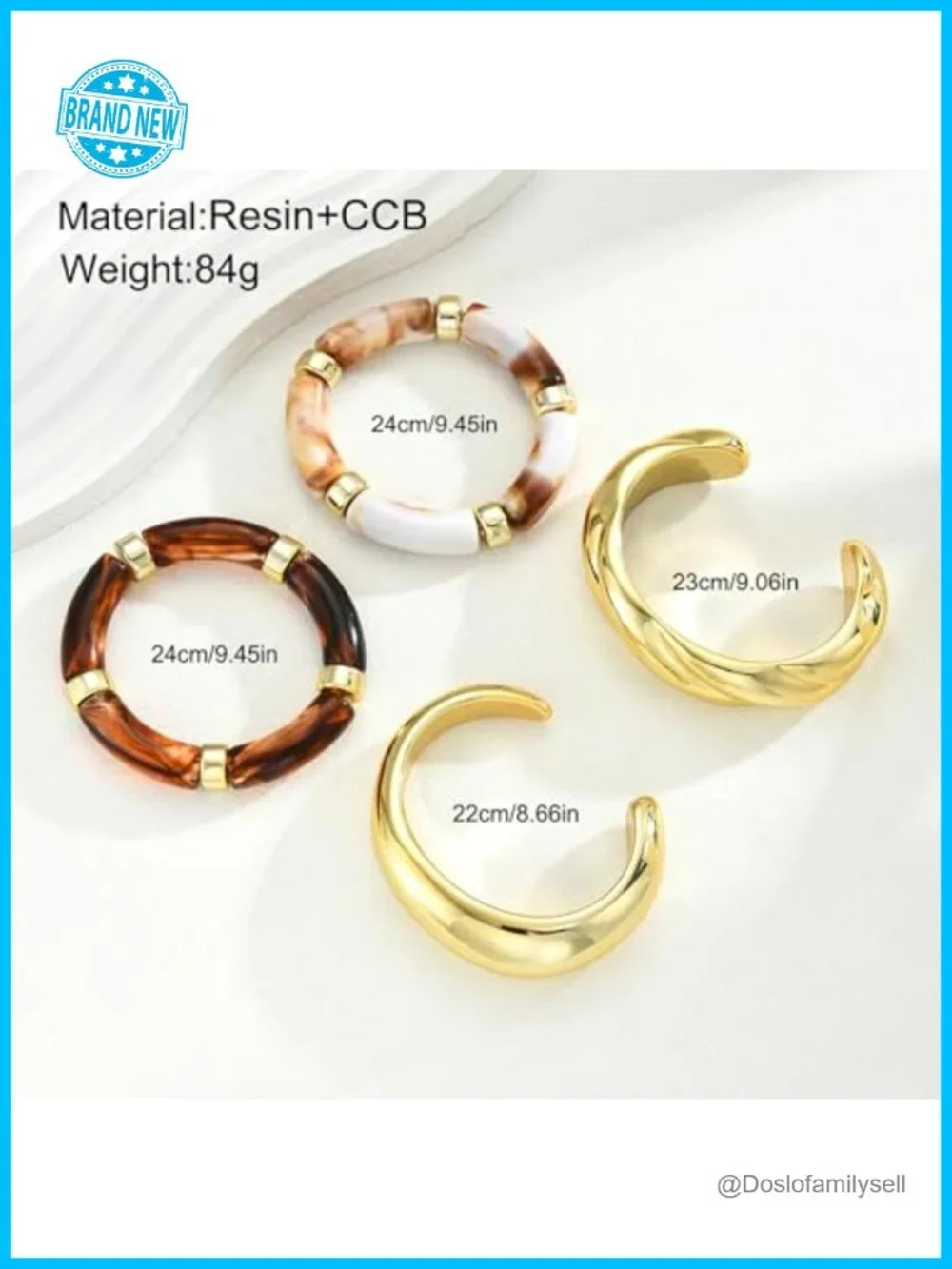 Chunky Bangle Set Acrylic Resin Cuff Bracelets Stackable Festival Vacation